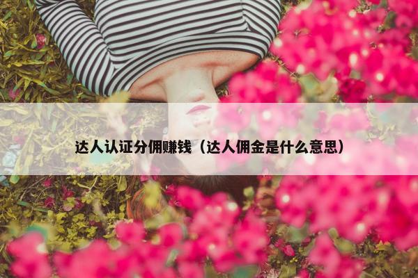 达人认证分佣赚钱（达人佣金是什么意思）