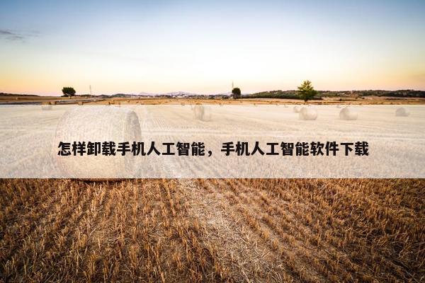 怎样卸载手机人工智能，手机人工智能软件下载