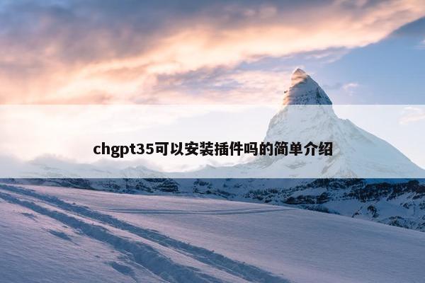 chgpt35可以安装插件吗的简单介绍