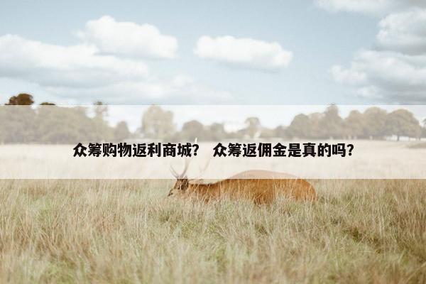 众筹购物返利商城？ 众筹返佣金是真的吗？