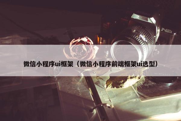 微信小程序ui框架（微信小程序前端框架ui选型）