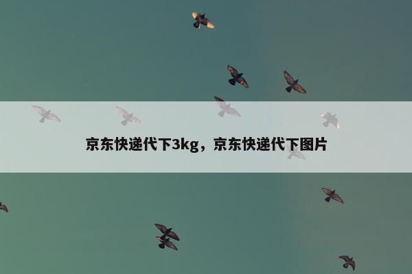 京东快递代下3kg，京东快递代下图片