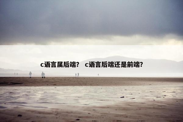 c语言属后端？ c语言后端还是前端？