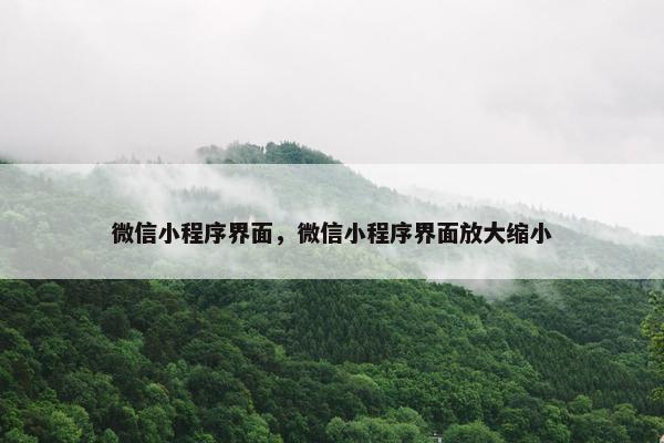 微信小程序界面，微信小程序界面放大缩小
