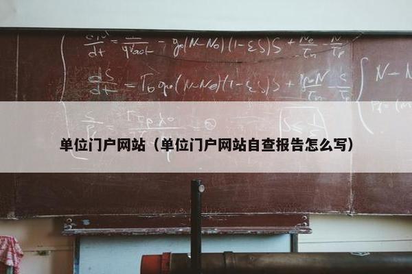 单位门户网站（单位门户网站自查报告怎么写）