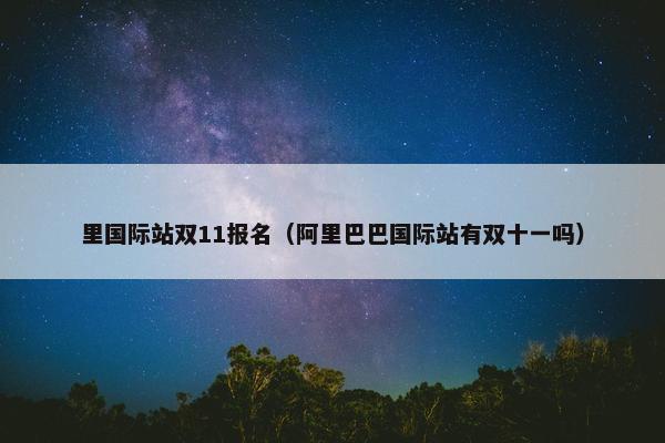 里国际站双11报名（阿里巴巴国际站有双十一吗）