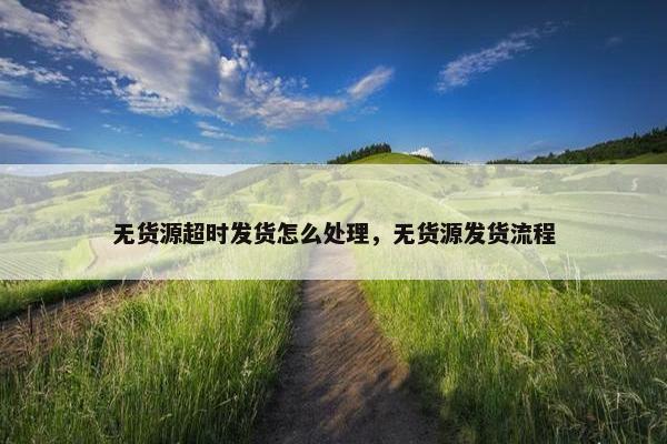 无货源超时发货怎么处理，无货源发货流程
