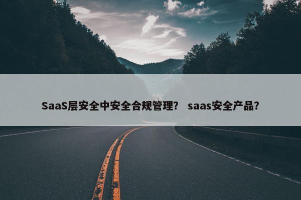 SaaS层安全中安全合规管理？ saas安全产品？