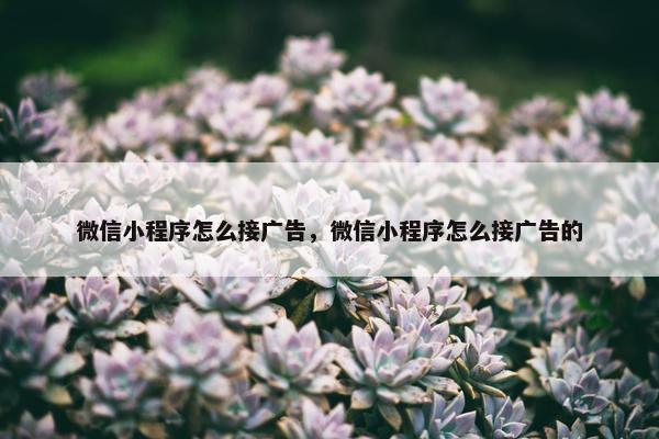 微信小程序怎么接广告，微信小程序怎么接广告的