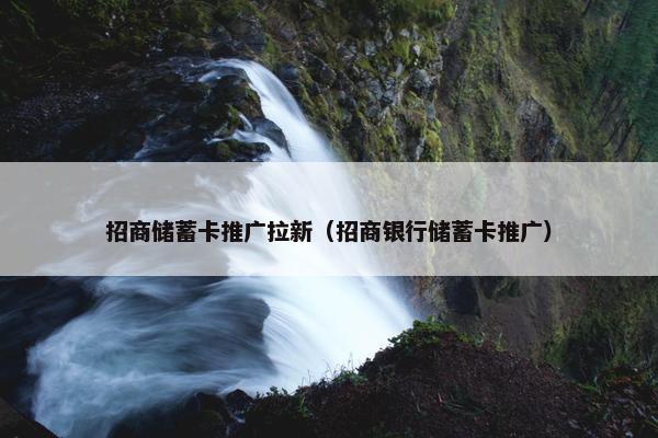 招商储蓄卡推广拉新（招商银行储蓄卡推广）