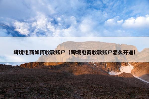 跨境电商如何收款账户（跨境电商收款账户怎么开通）