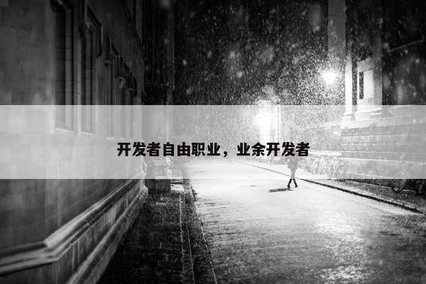 开发者自由职业，业余开发者