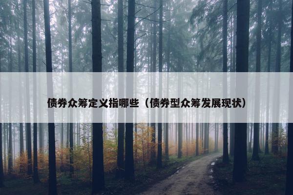 债券众筹定义指哪些（债券型众筹发展现状）