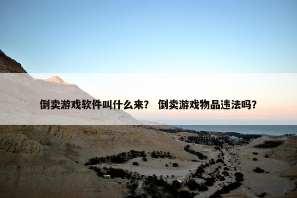 倒卖游戏软件叫什么来？ 倒卖游戏物品违法吗？