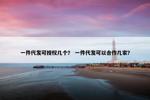 一件代发可授权几个？ 一件代发可以合作几家？