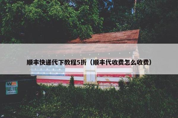 顺丰快递代下教程5折（顺丰代收费怎么收费）