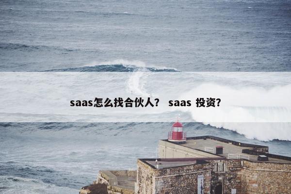 saas怎么找合伙人？ saas 投资？