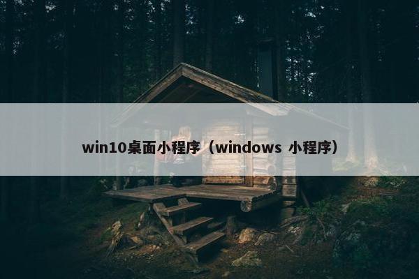 win10桌面小程序（windows 小程序）