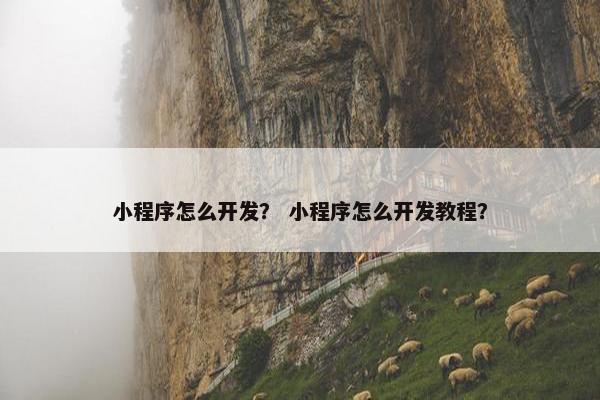 小程序怎么开发？ 小程序怎么开发教程？
