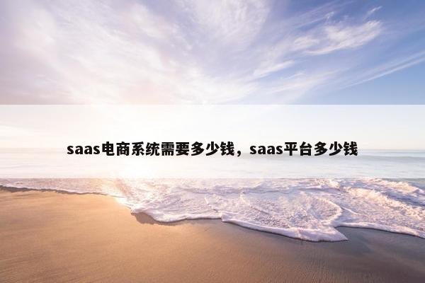 saas电商系统需要多少钱，saas平台多少钱