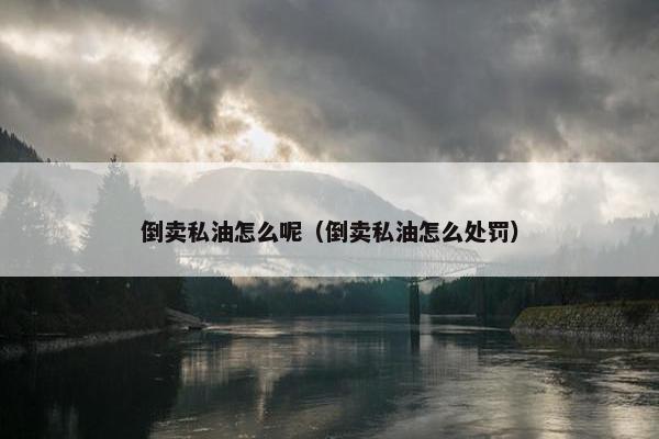 倒卖私油怎么呢（倒卖私油怎么处罚）