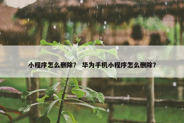 小程序怎么删除？ 华为手机小程序怎么删除？