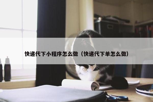 快递代下小程序怎么做（快递代下单怎么做）
