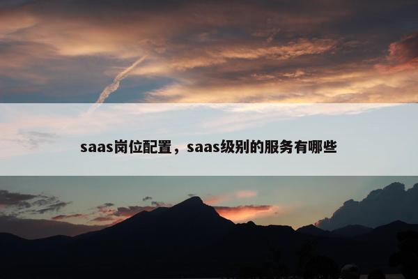 saas岗位配置，saas级别的服务有哪些