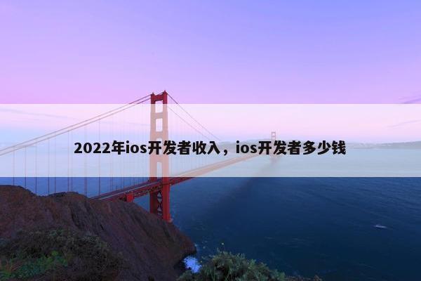 2022年ios开发者收入，ios开发者多少钱