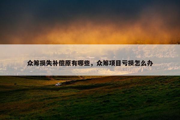 众筹损失补偿原有哪些，众筹项目亏损怎么办