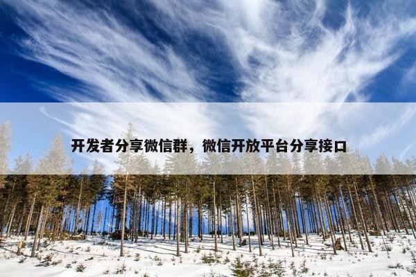 开发者分享微信群，微信开放平台分享接口