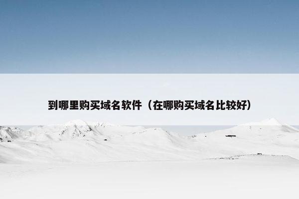 到哪里购买域名软件（在哪购买域名比较好）