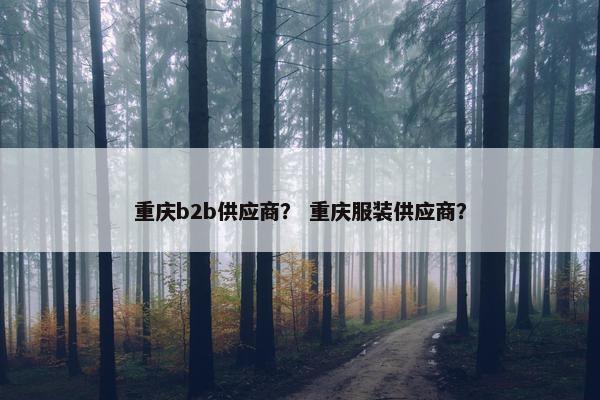 重庆b2b供应商？ 重庆服装供应商？