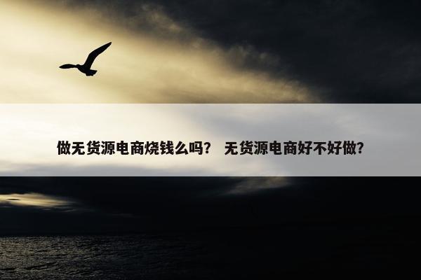 做无货源电商烧钱么吗？ 无货源电商好不好做？