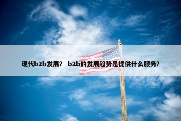 现代b2b发展？ b2b的发展趋势是提供什么服务？