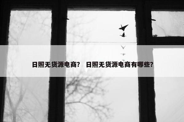 日照无货源电商？ 日照无货源电商有哪些？
