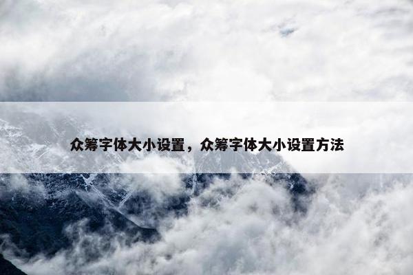 众筹字体大小设置，众筹字体大小设置方法