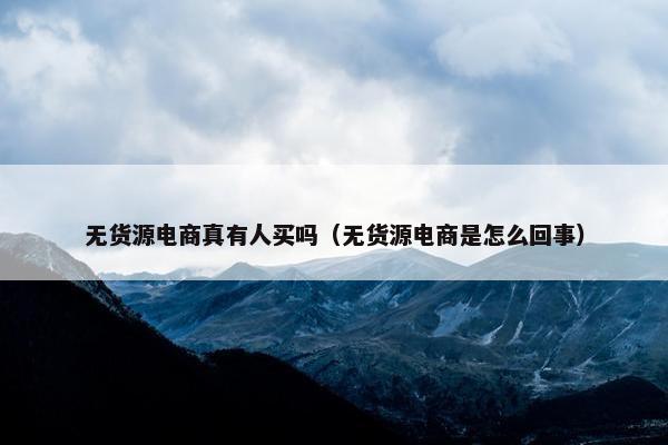 无货源电商真有人买吗（无货源电商是怎么回事）