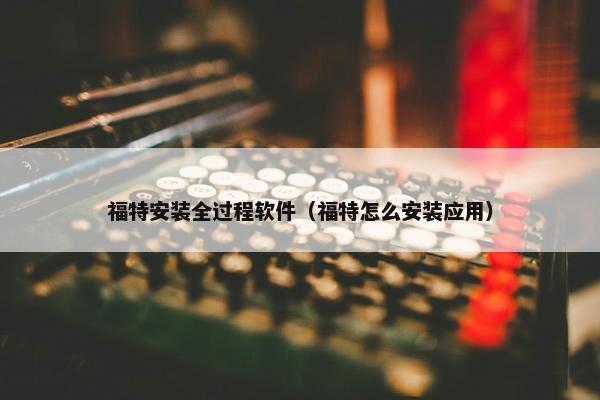 福特安装全过程软件（福特怎么安装应用）