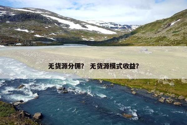 无货源分佣？ 无货源模式收益？