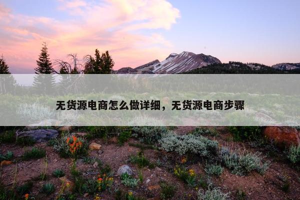 无货源电商怎么做详细，无货源电商步骤