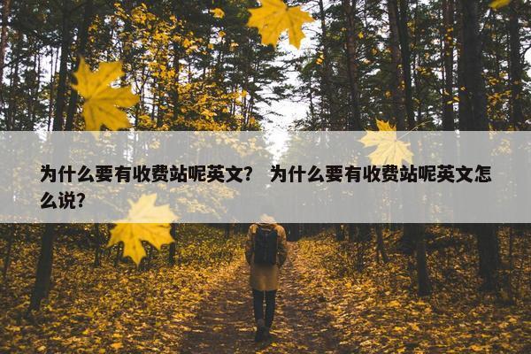 为什么要有收费站呢英文？ 为什么要有收费站呢英文怎么说？