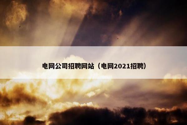 电网公司招聘网站（电网2021招聘）