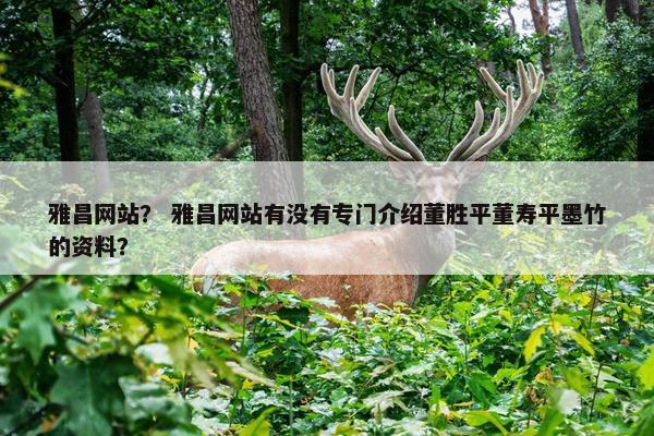 雅昌网站？ 雅昌网站有没有专门介绍董胜平董寿平墨竹的资料？