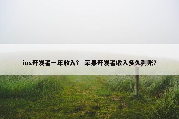 ios开发者一年收入？ 苹果开发者收入多久到账？
