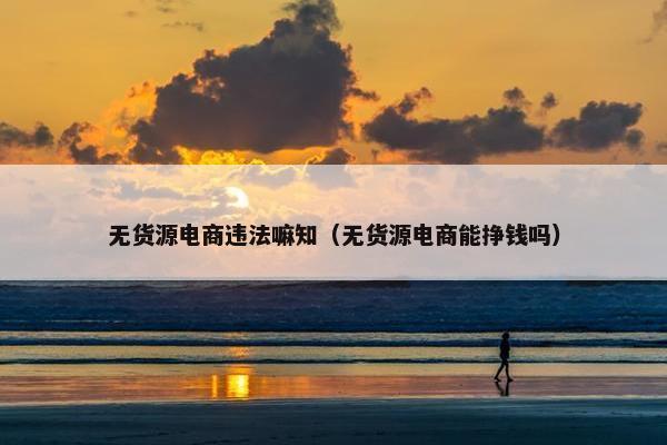 无货源电商违法嘛知（无货源电商能挣钱吗）