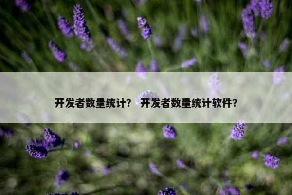 开发者数量统计？ 开发者数量统计软件？