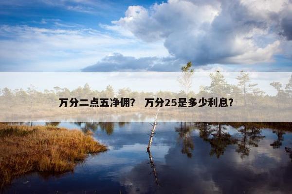 万分二点五净佣？ 万分25是多少利息？