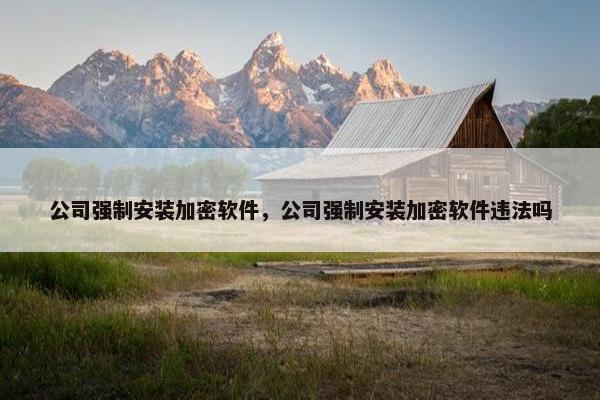 公司强制安装加密软件，公司强制安装加密软件违法吗