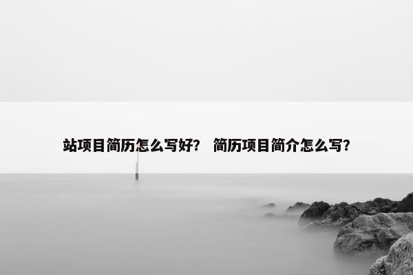 站项目简历怎么写好？ 简历项目简介怎么写？